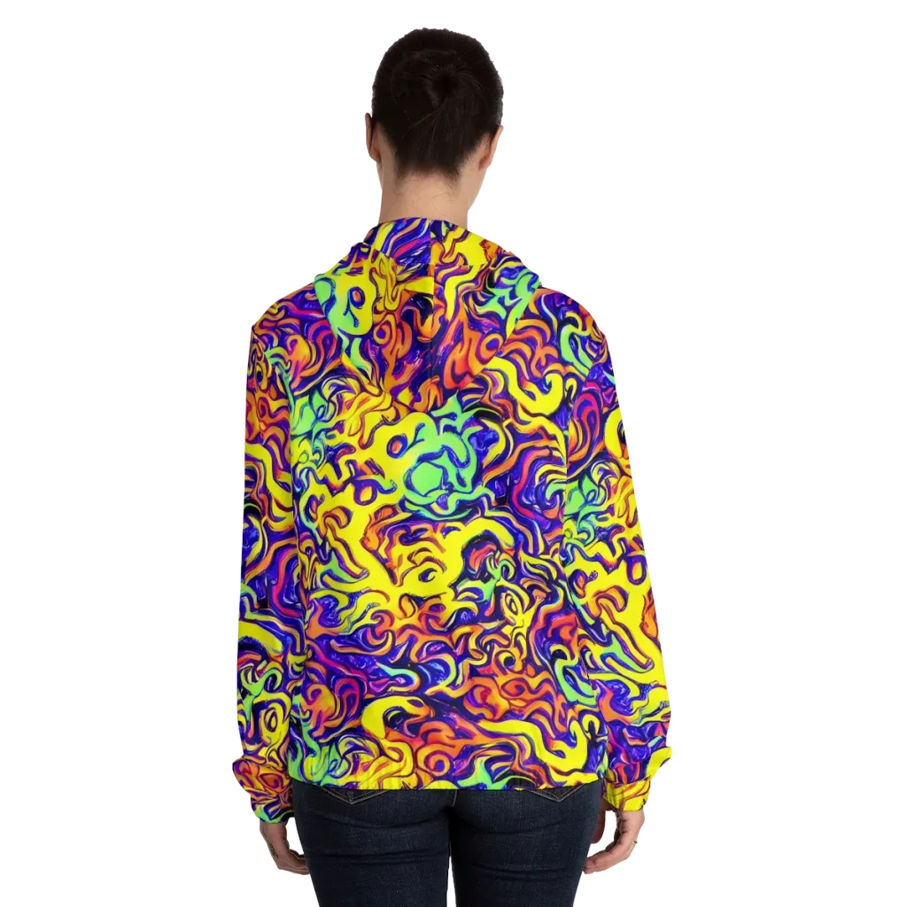 Citrus Ink Riptide on Women's Full-Zip Hoodie — Back On Person