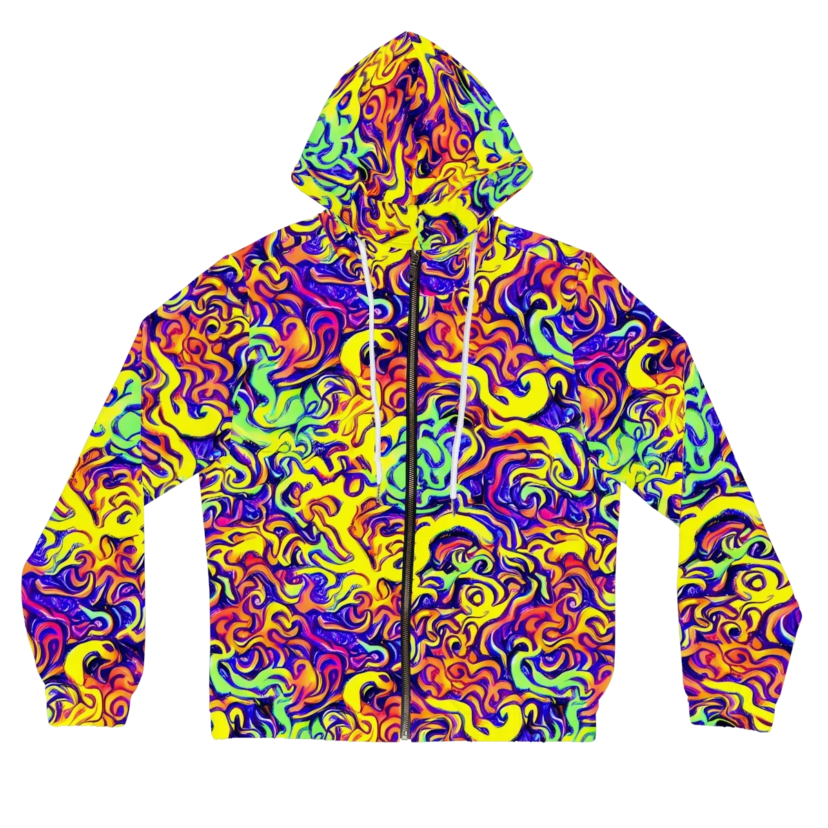 Citrus Ink Riptide on Women's Full-Zip Hoodie — Front