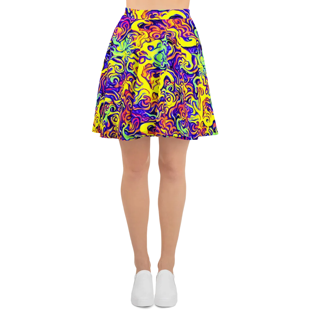 Citrus Ink Riptide on Skater Skirt — Front