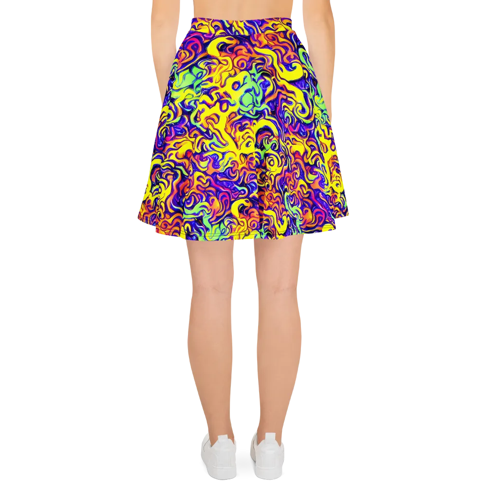 Citrus Ink Riptide on Skater Skirt — Back
