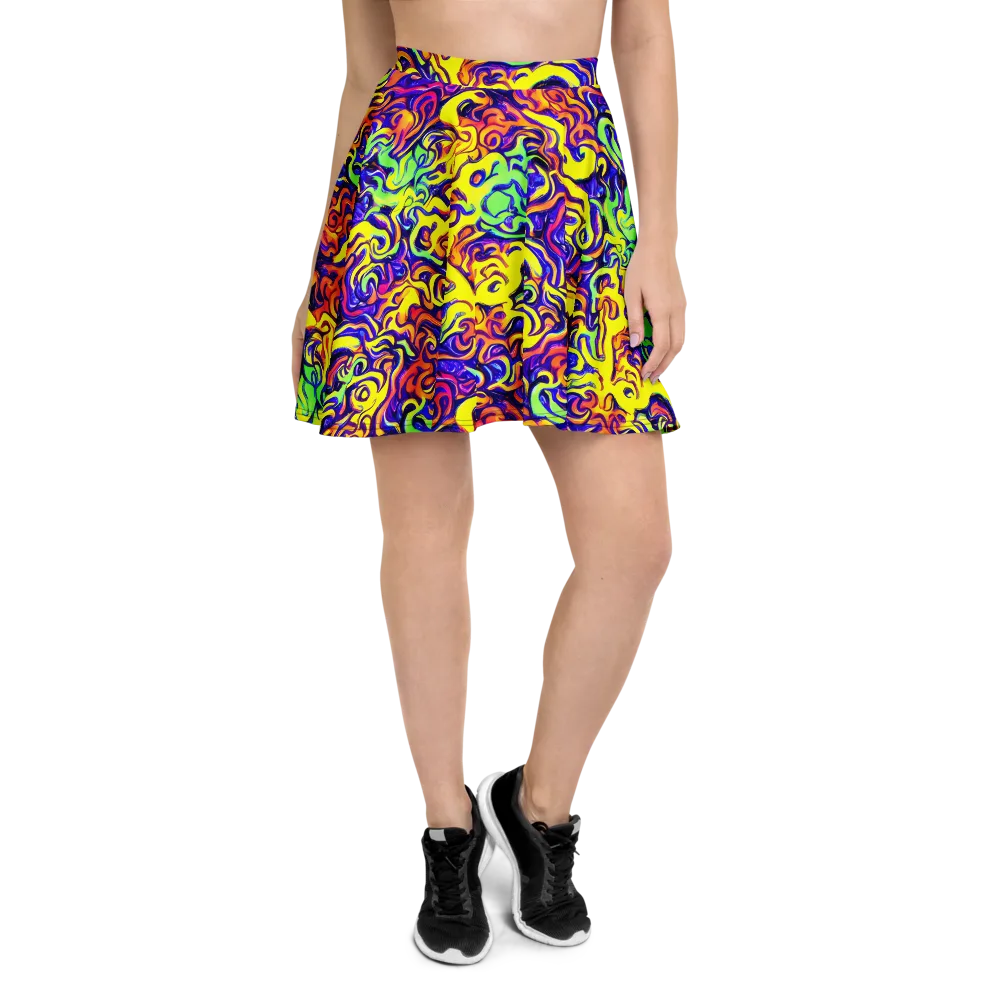 Citrus Ink Riptide on Skater Skirt — Front