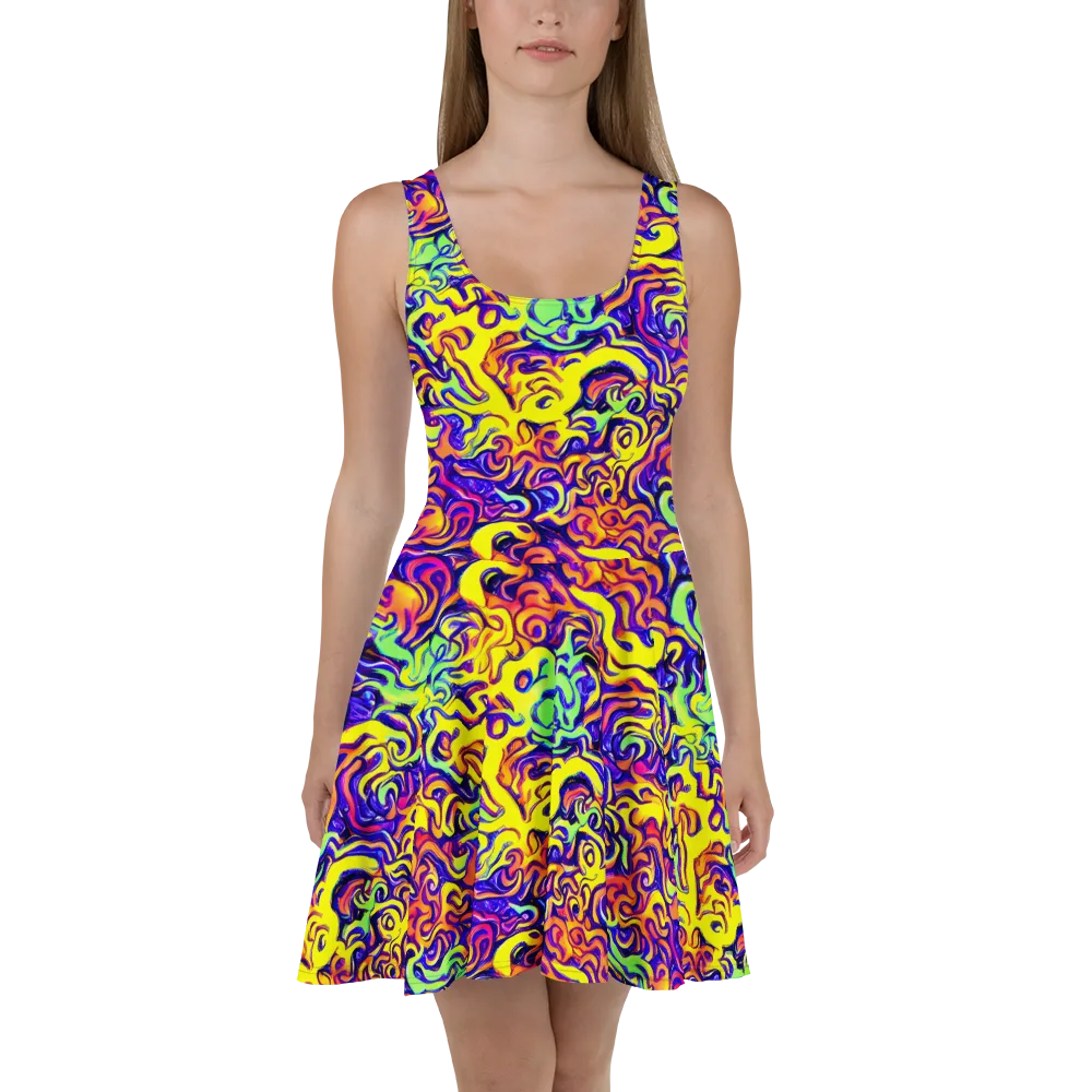 Citrus Ink Riptide on Skater Dress — Front