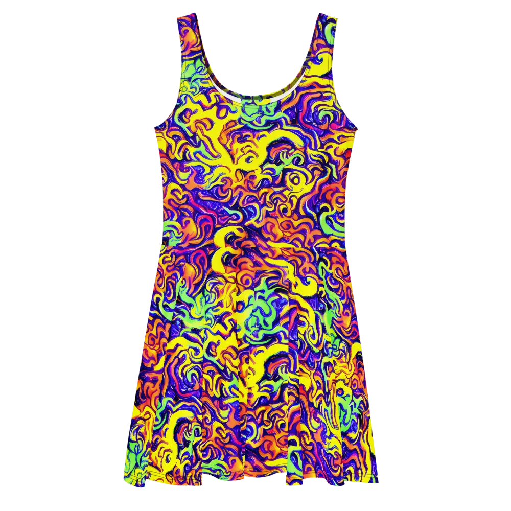 Citrus Ink Riptide on Skater Dress — Front
