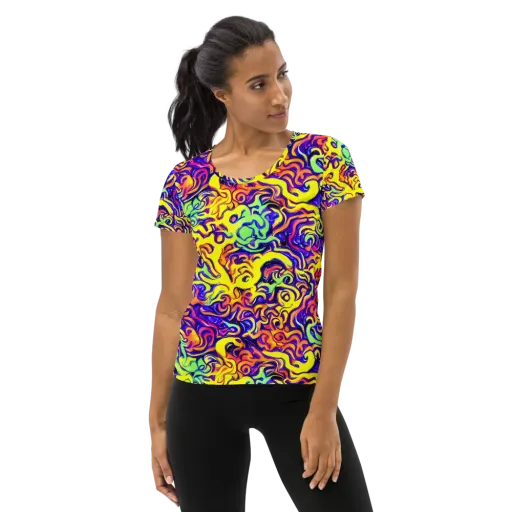 Citrus Ink Riptide on a Women's Athletic T-Shirt