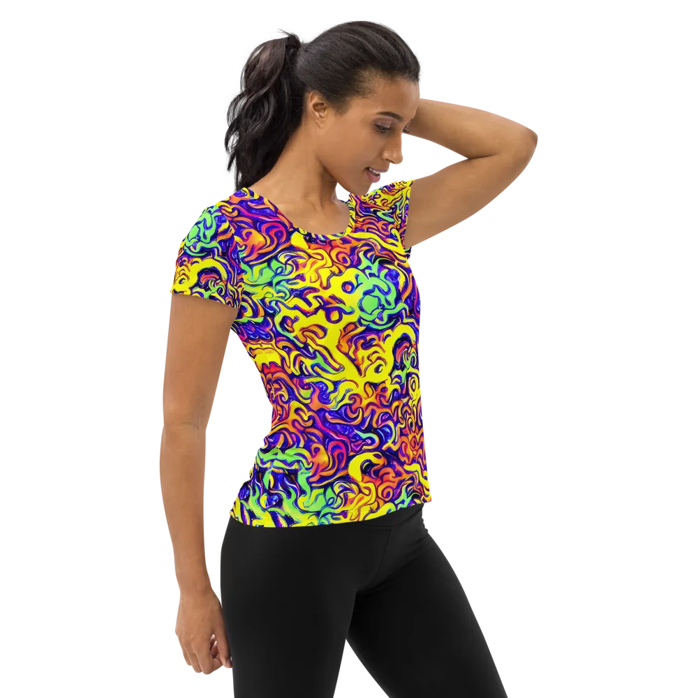Citrus Ink Riptide on Women's Athletic T-Shirt — Right