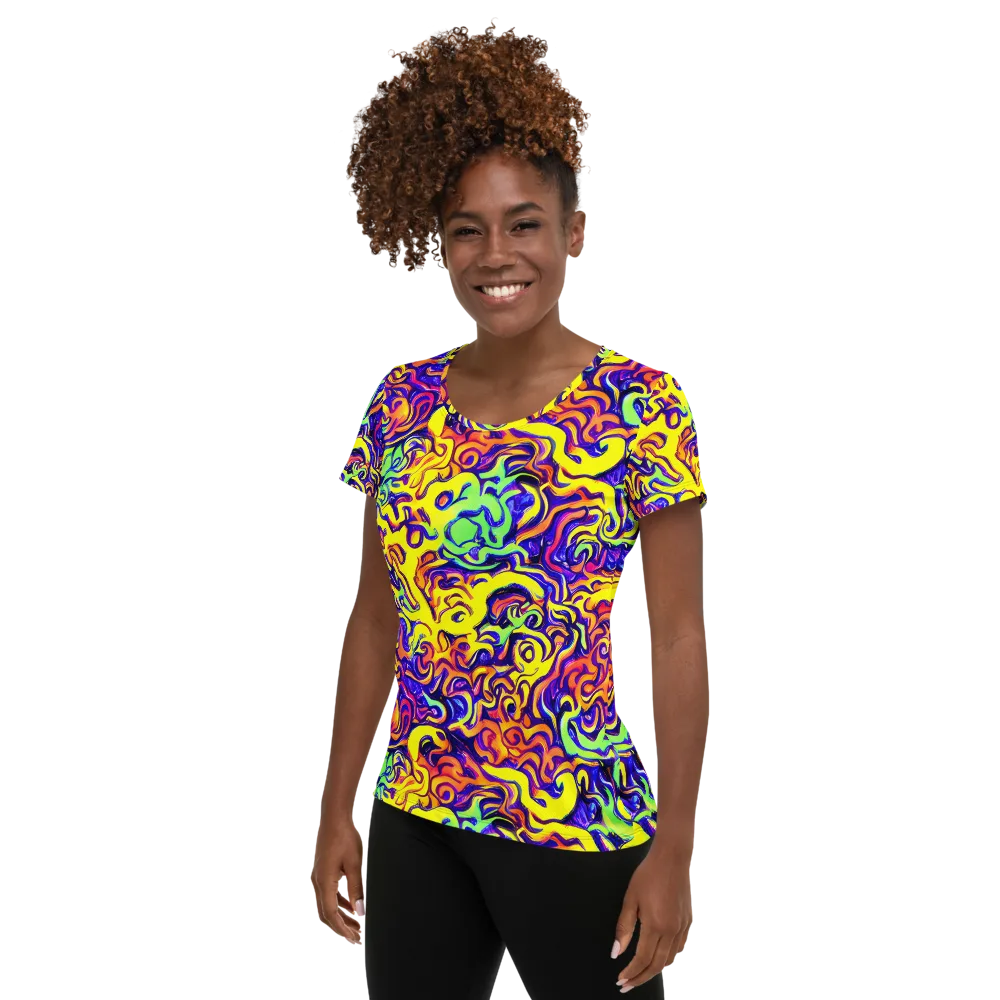 Citrus Ink Riptide on Women's Athletic T-Shirt — Left