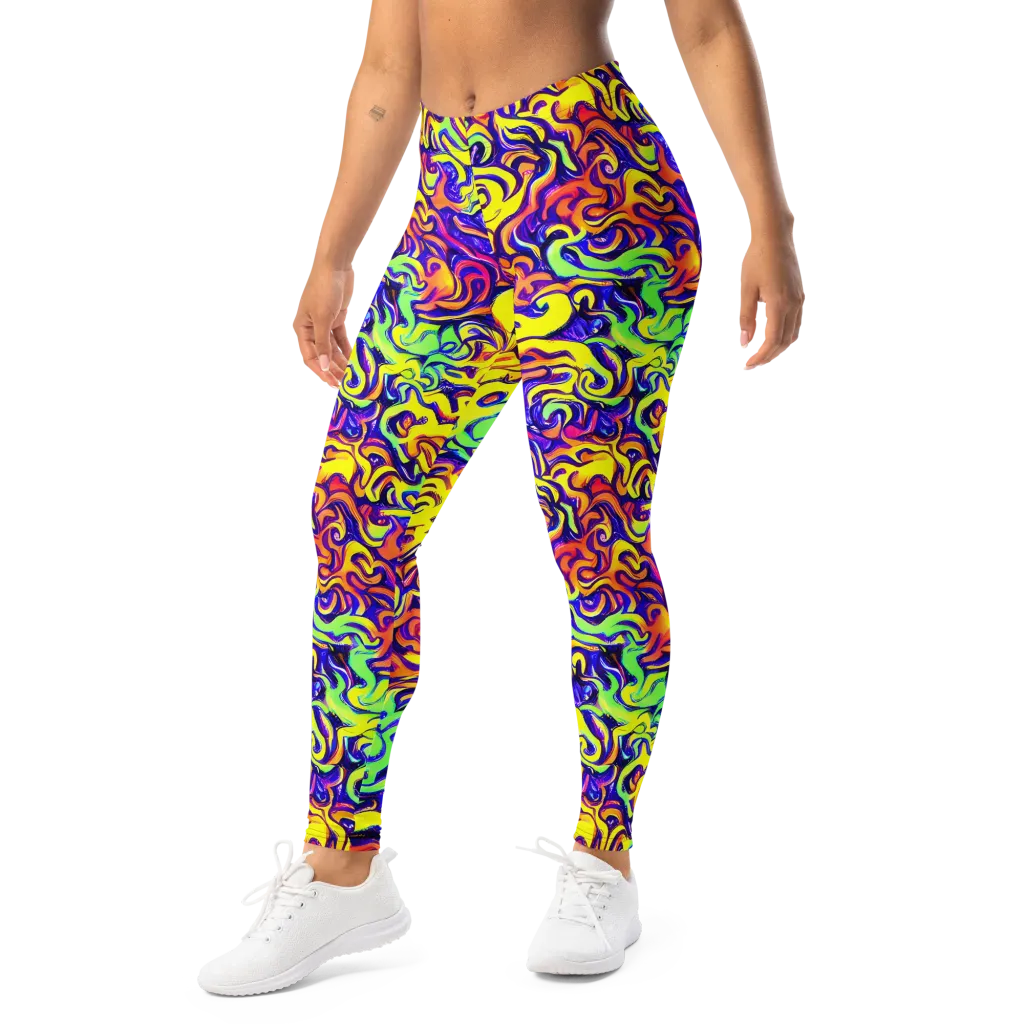 Citrus Ink Riptide on Leggings — Left Front