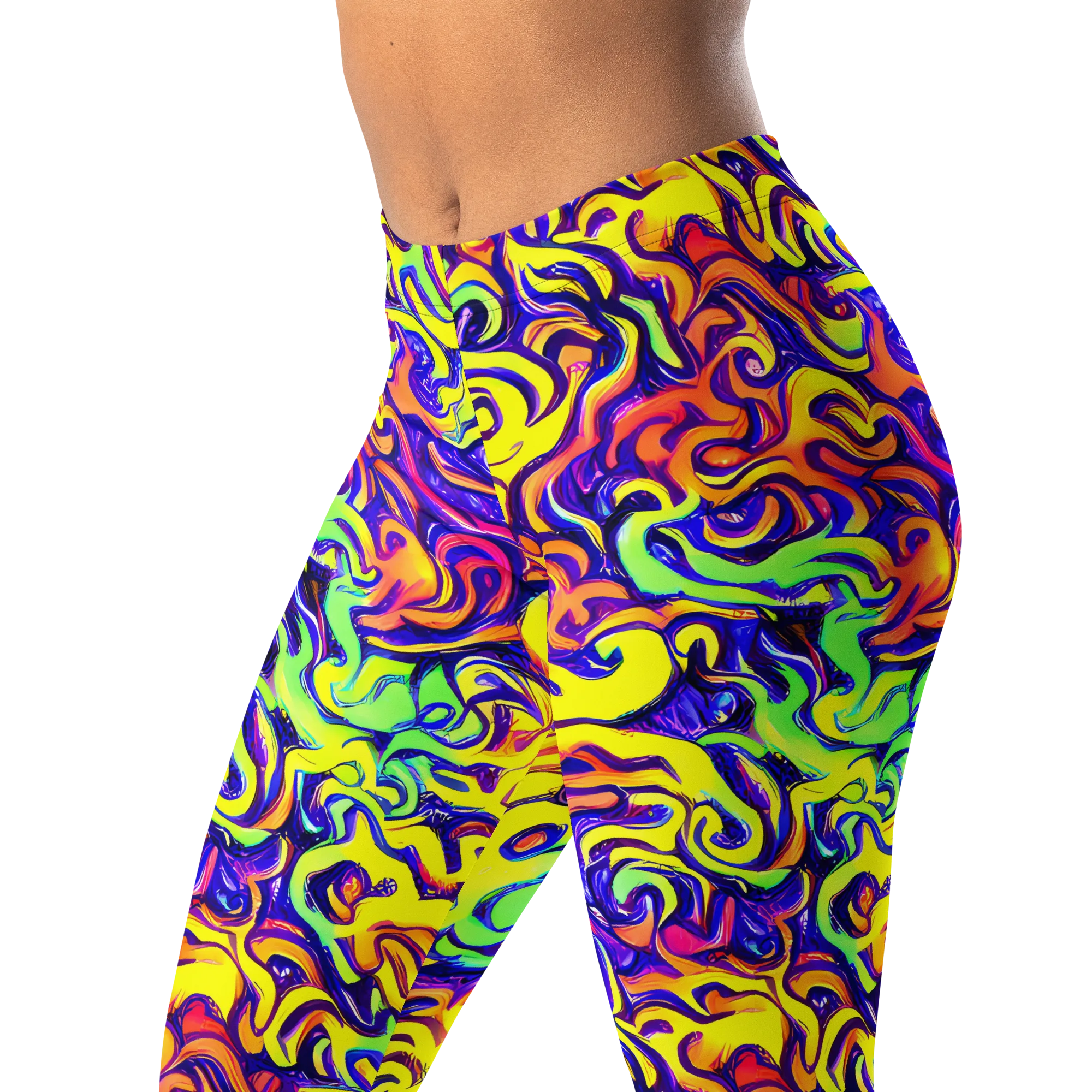 Citrus Ink Riptide on Leggings — Left Front