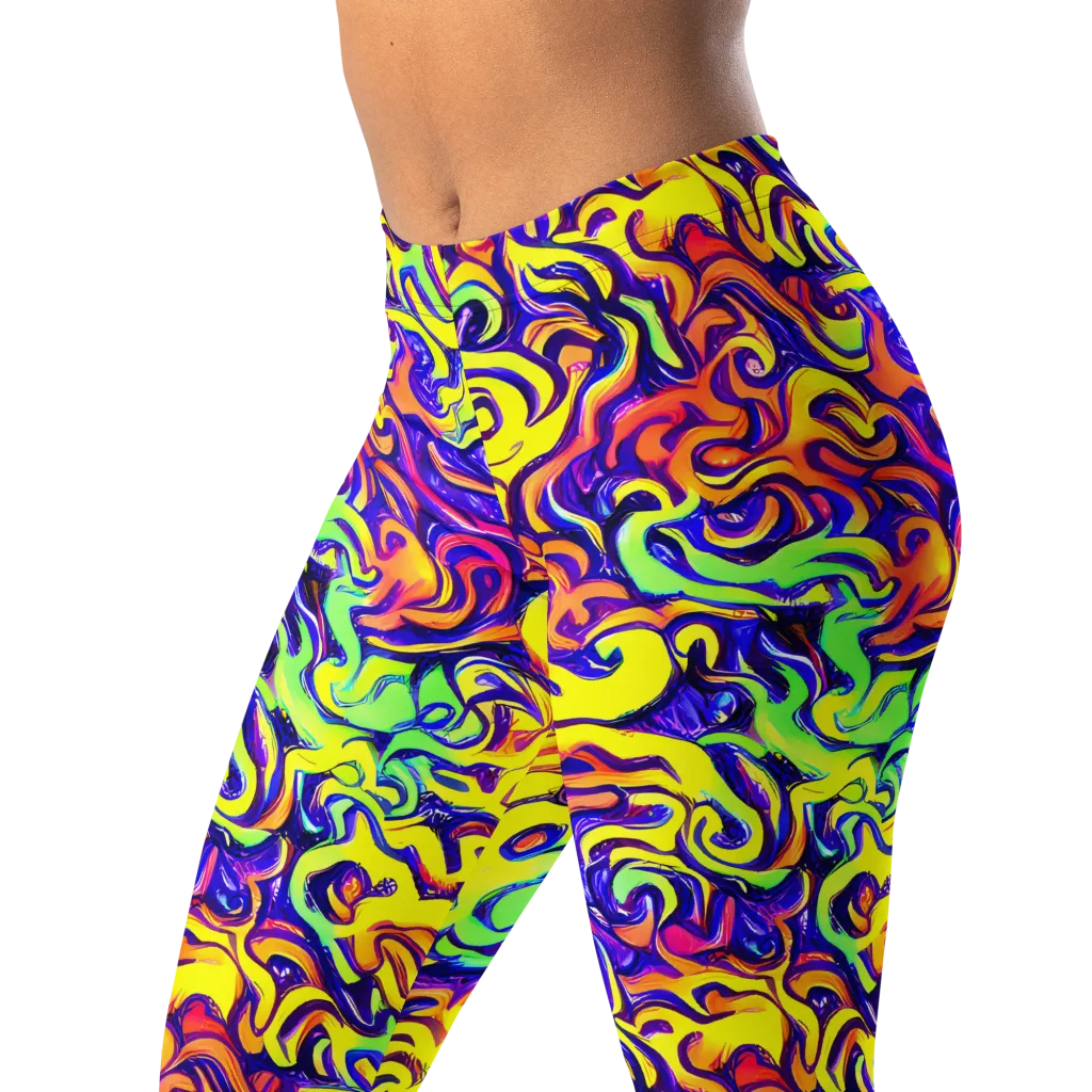 Citrus Ink Riptide on Leggings — Left Front