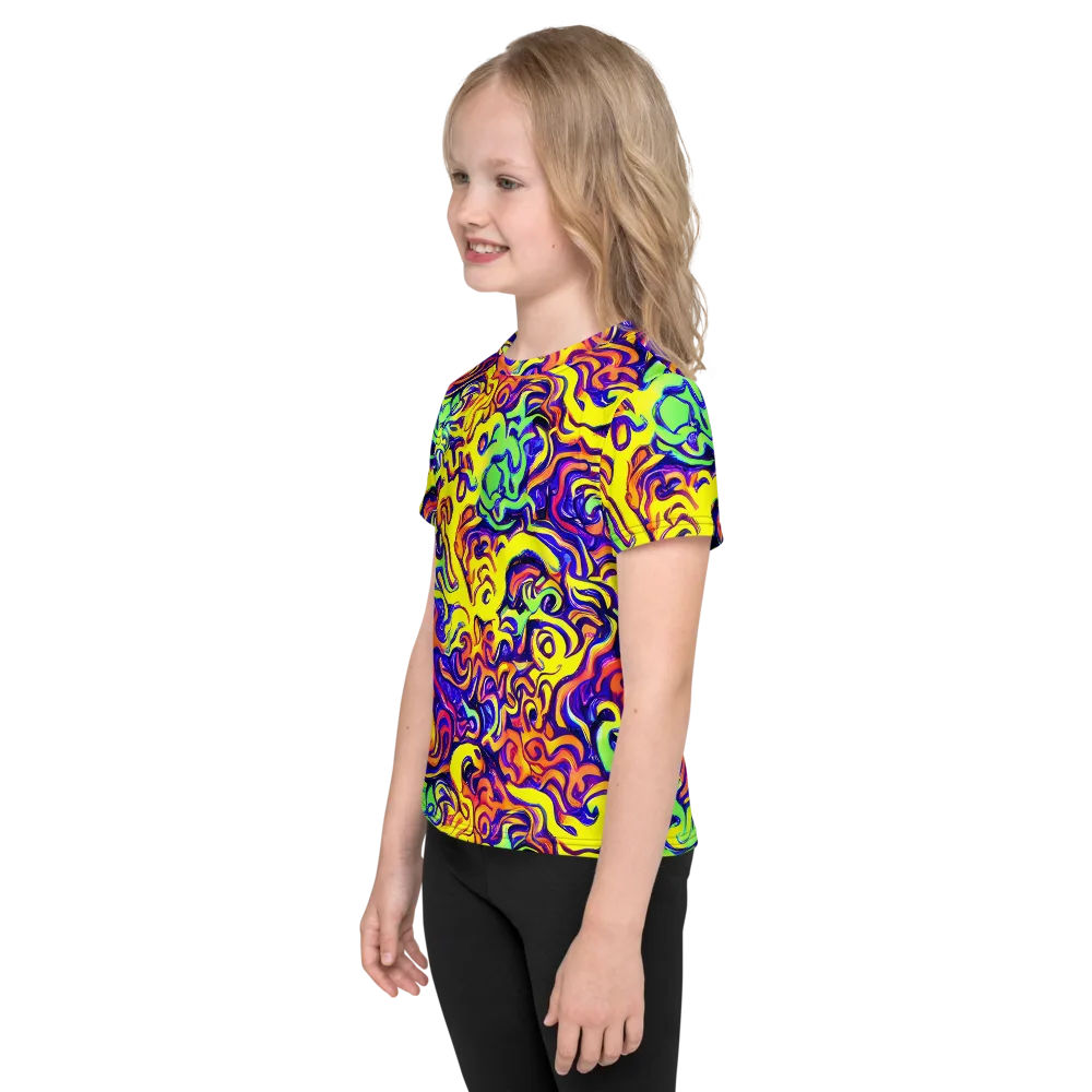 Citrus Ink Riptide on Kids Crew Neck T-Shirt — Left