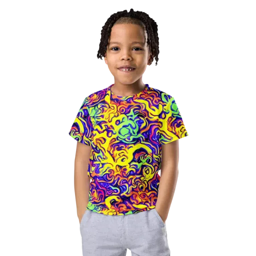 Citrus Ink Riptide on a Kids Crew Neck T-Shirt