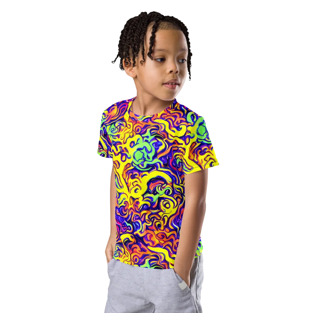 Citrus Ink Riptide on Kids Crew Neck T-Shirt — Left Front