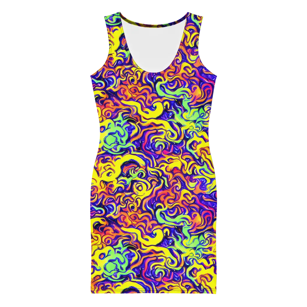Citrus Ink Riptide on Bodycon Dress — Front