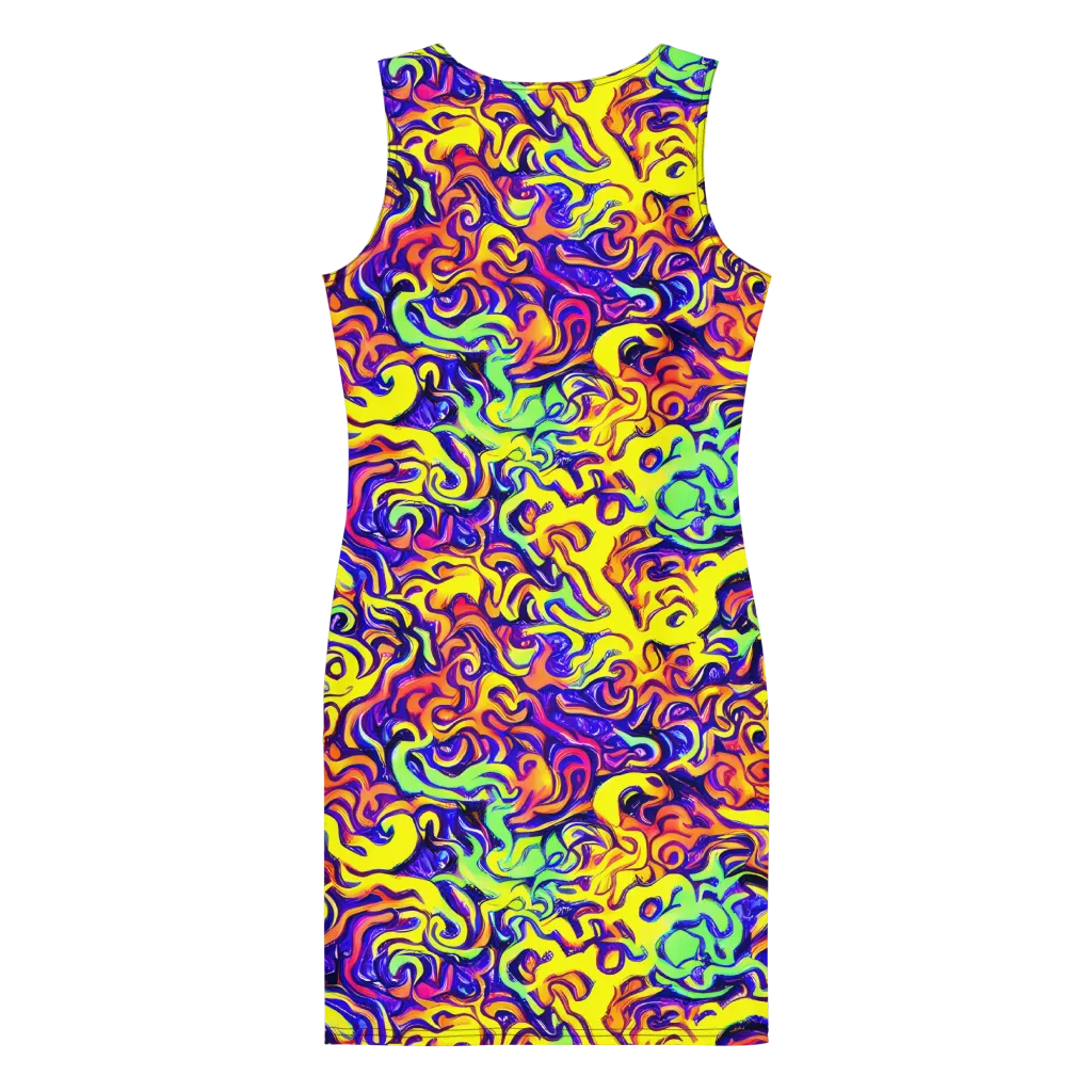 Citrus Ink Riptide on Bodycon Dress — Back