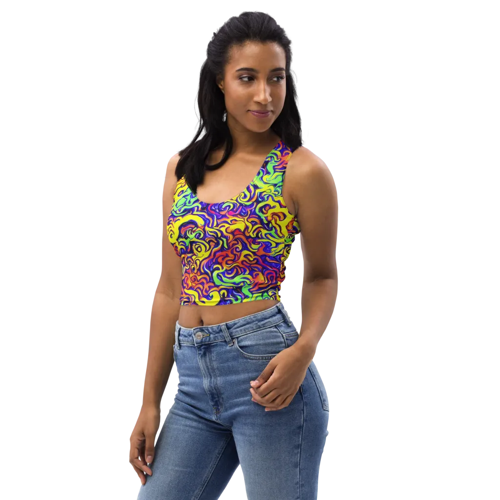 Citrus Ink Riptide on Crop Top — Left Front
