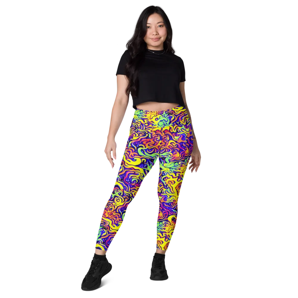 Citrus Ink Riptide on Leggings with Pockets — Front