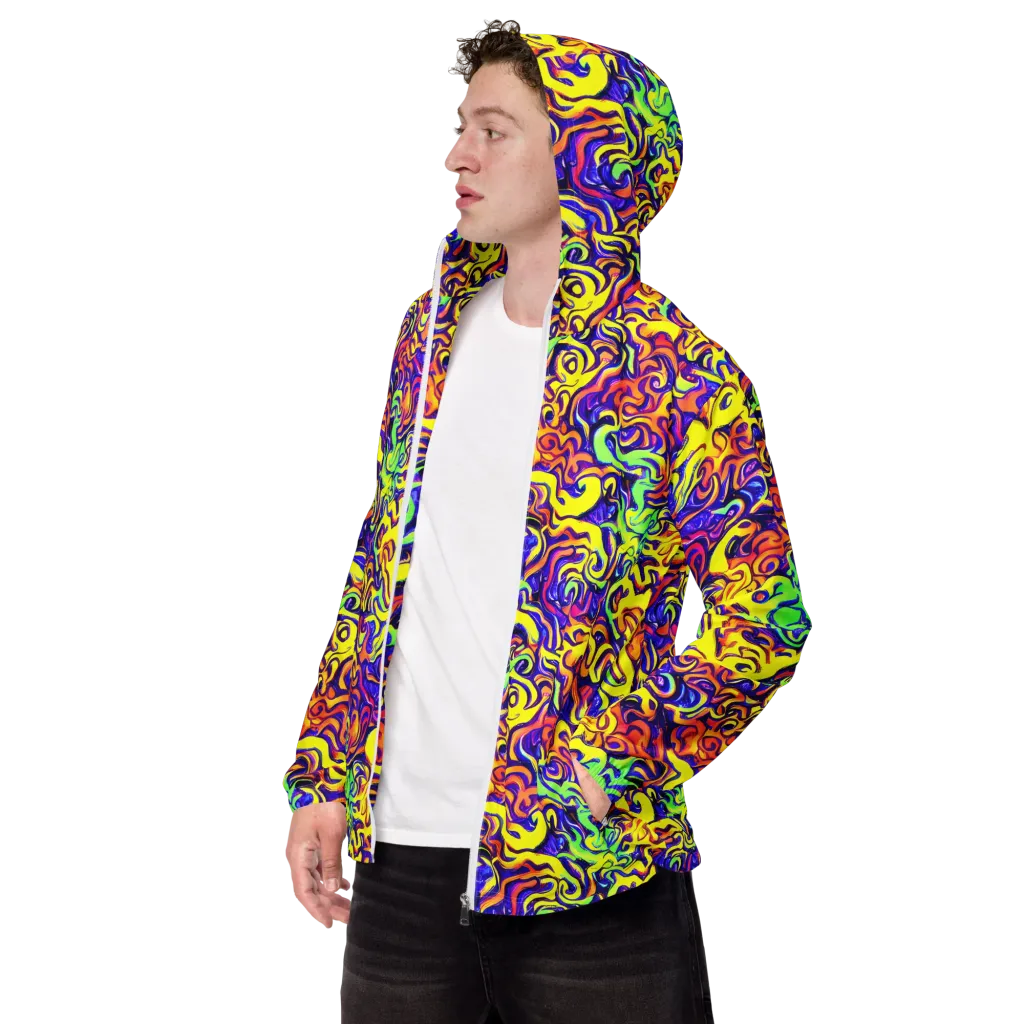 Citrus Ink Riptide on Men's Windbreaker — Left Front