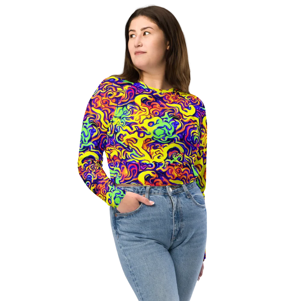 Citrus Ink Riptide on Long Sleeve Crop Top — Front