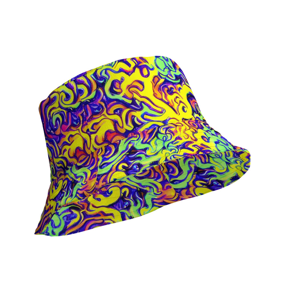 Citrus Ink Riptide on Reversible Bucket Hat — Product details Outside