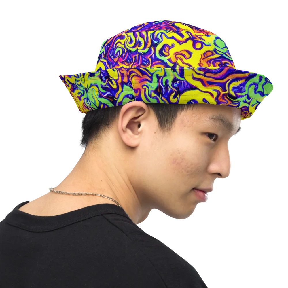 Citrus Ink Riptide on Reversible Bucket Hat — Right Outside