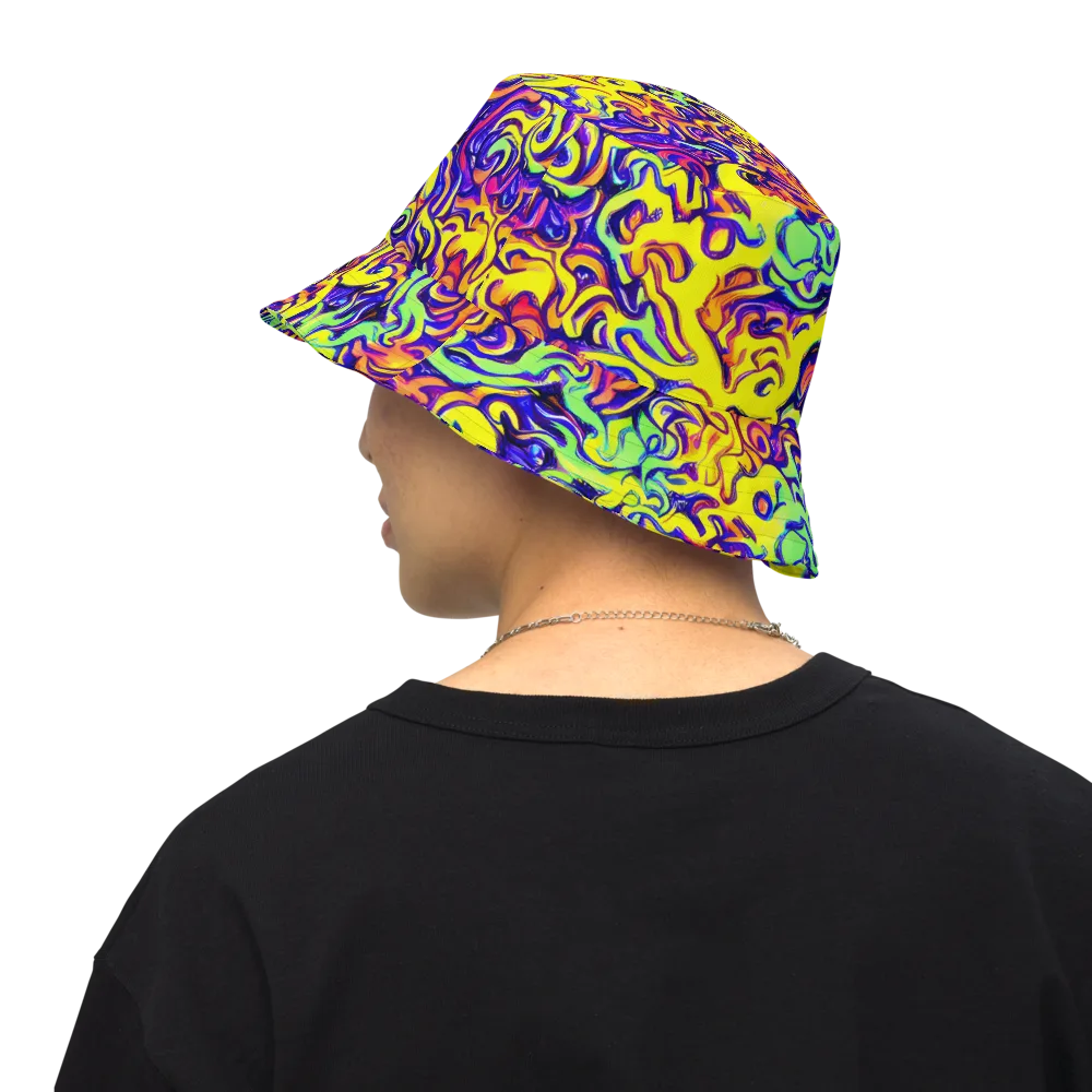 Citrus Ink Riptide on Reversible Bucket Hat — Back Inside