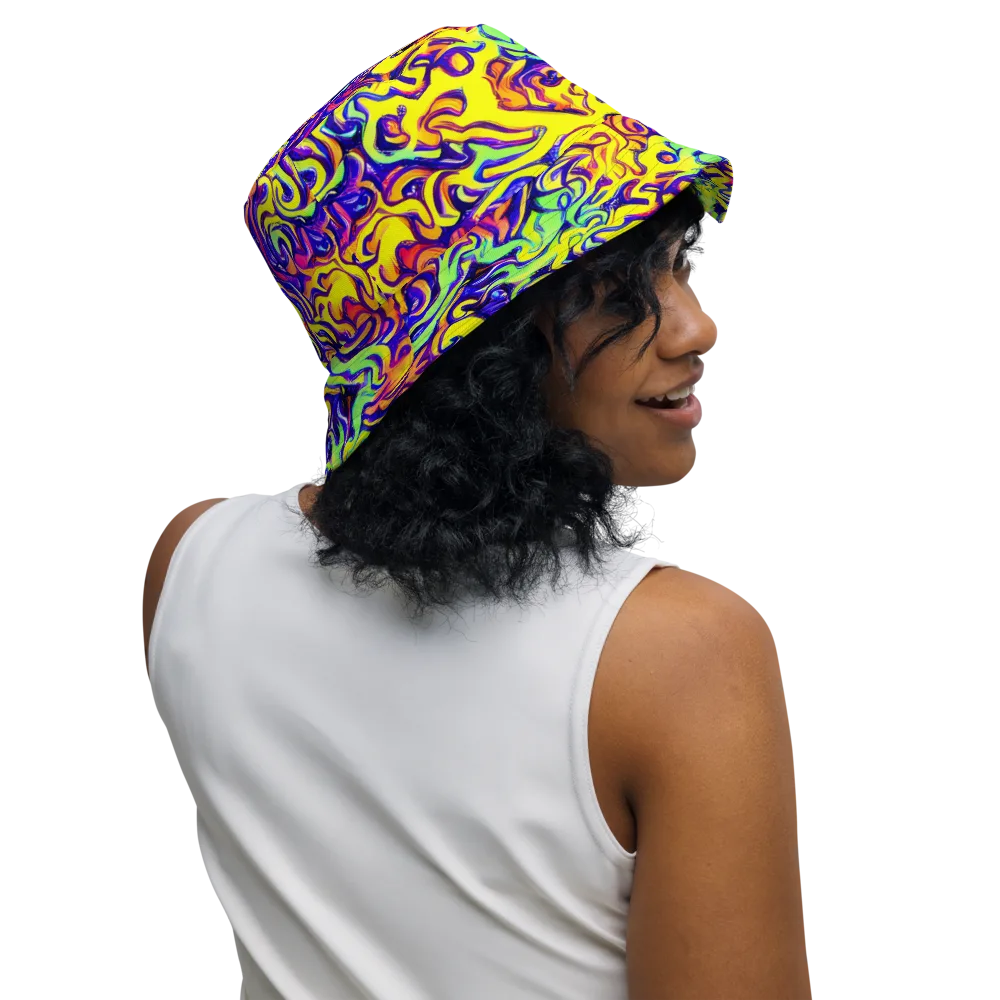 Citrus Ink Riptide on Reversible Bucket Hat — Right Outside