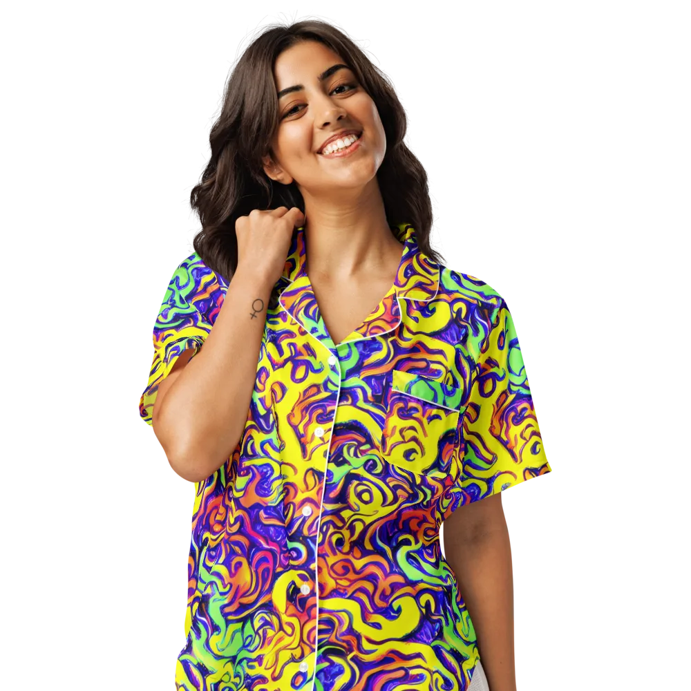 Citrus Ink Riptide on Women's Short Sleeve Pajama Top — Front