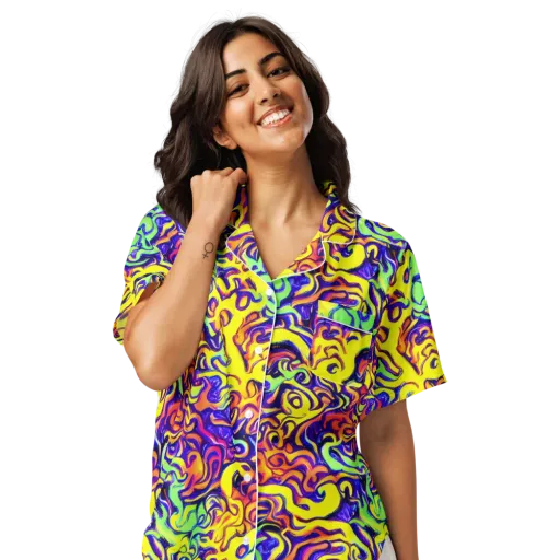 Citrus Ink Riptide on a Women's Short Sleeve Pajama Top