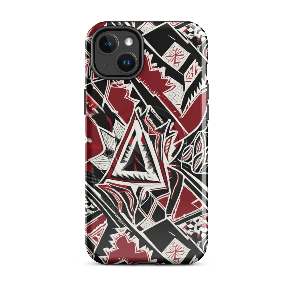Crimson Geometry on MagSafe Tough Case for iPhone® — Front