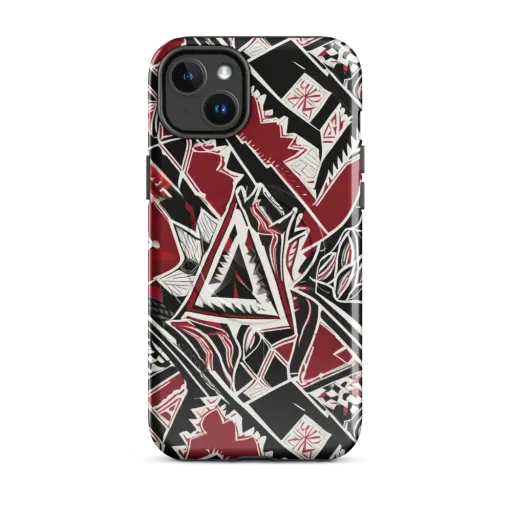 Crimson Geometry on a MagSafe Tough Case for iPhone®