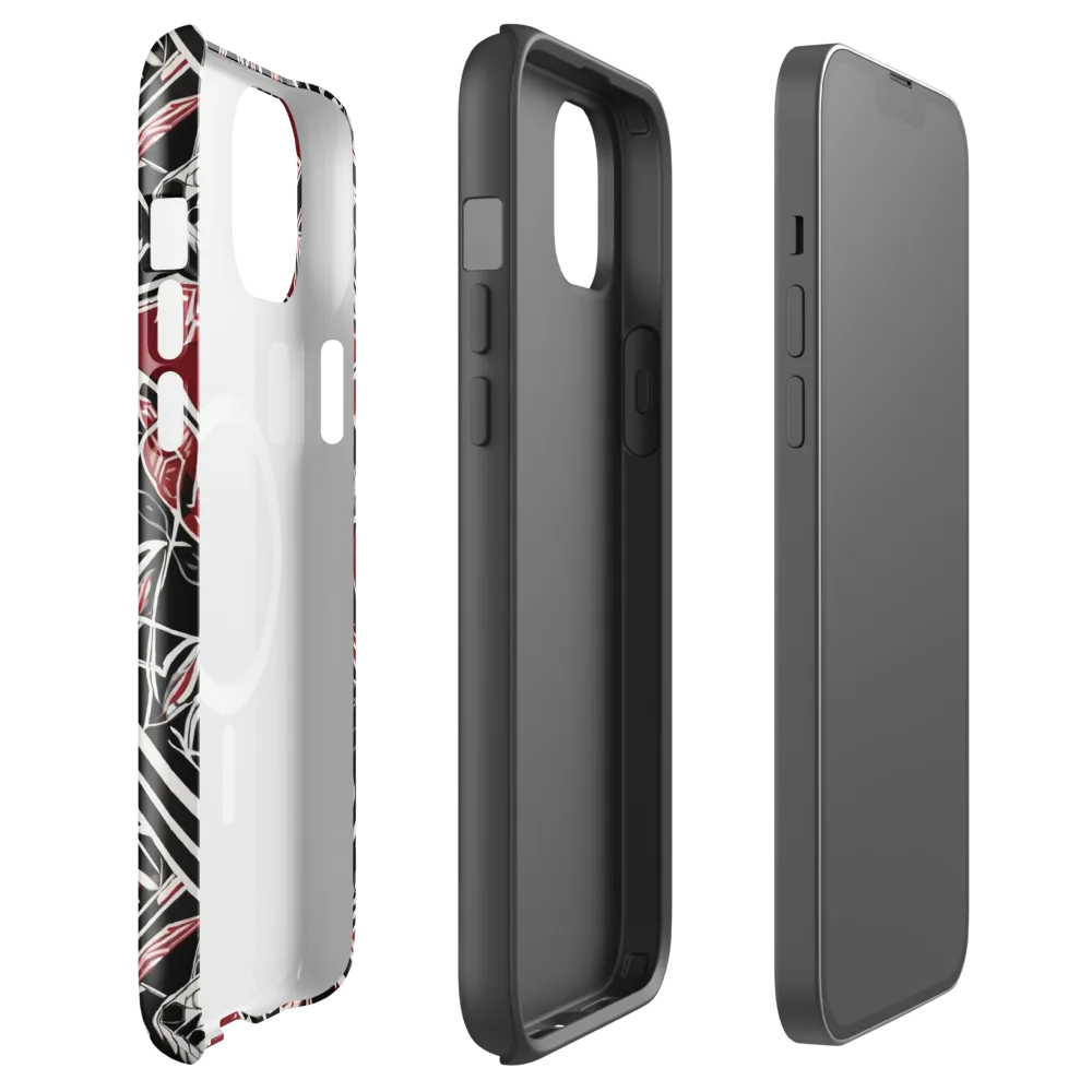 Crimson Geometry on MagSafe Tough Case for iPhone® — Front