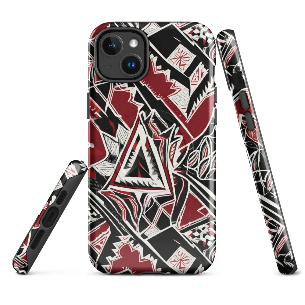 Crimson Geometry on MagSafe Tough Case for iPhone® — Front