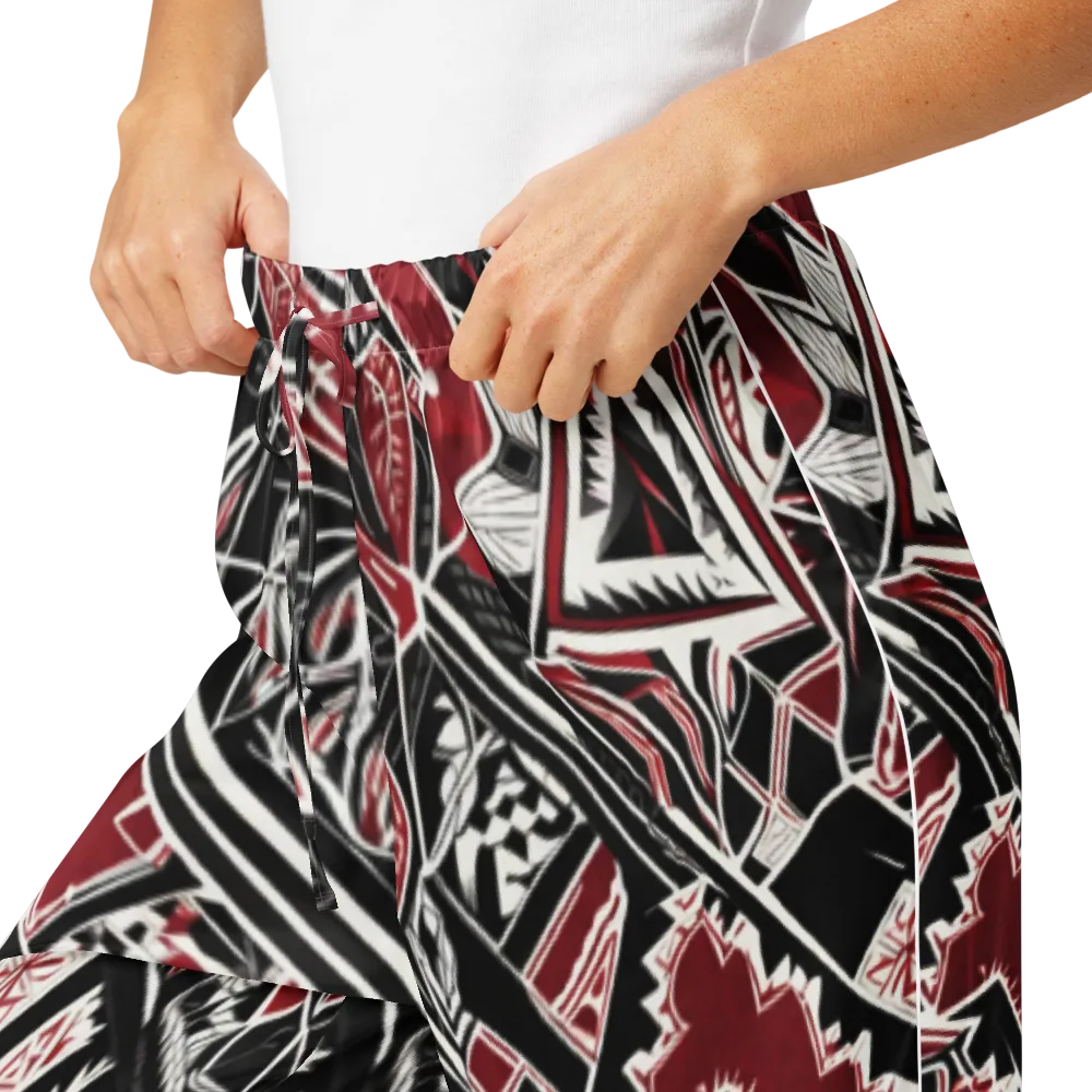 Crimson Geometry on Women's Pajama Pants — Product details