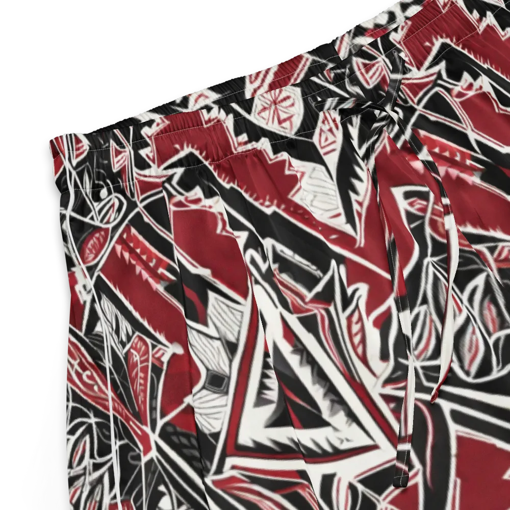 Crimson Geometry on Women's Pajama Shorts — Product details