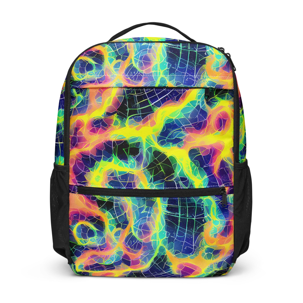 Psychedelic Grid on Utility Backpack — Front