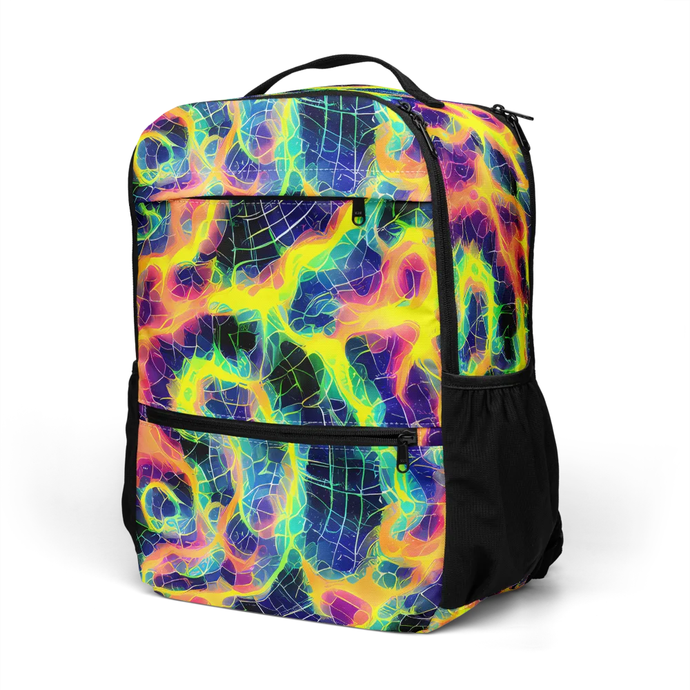 Psychedelic Grid on Utility Backpack — Left Front