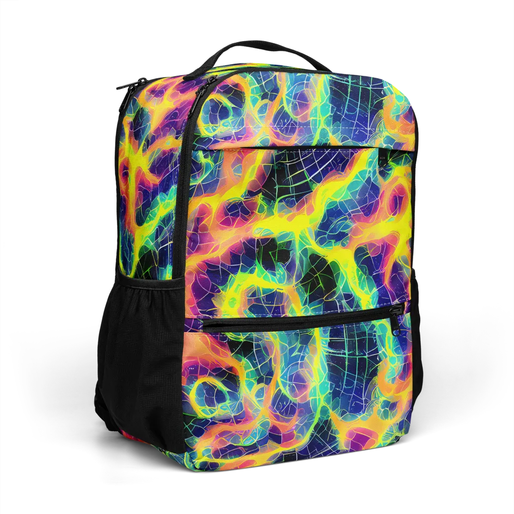Psychedelic Grid on Utility Backpack — Right Front