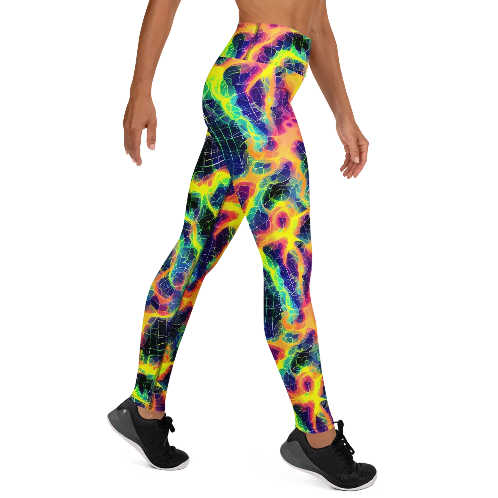 Psychedelic Grid on Yoga Leggings — Right