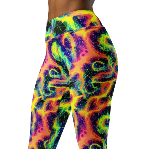 Psychedelic Grid on a Yoga Leggings