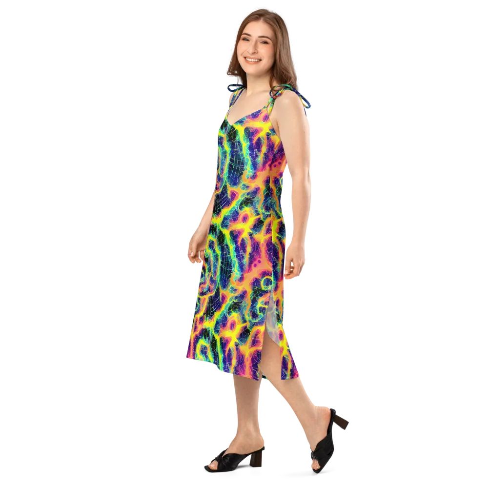 Psychedelic Grid on Slip Dress — Left Front