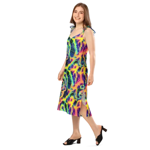 Psychedelic Grid on a Slip Dress