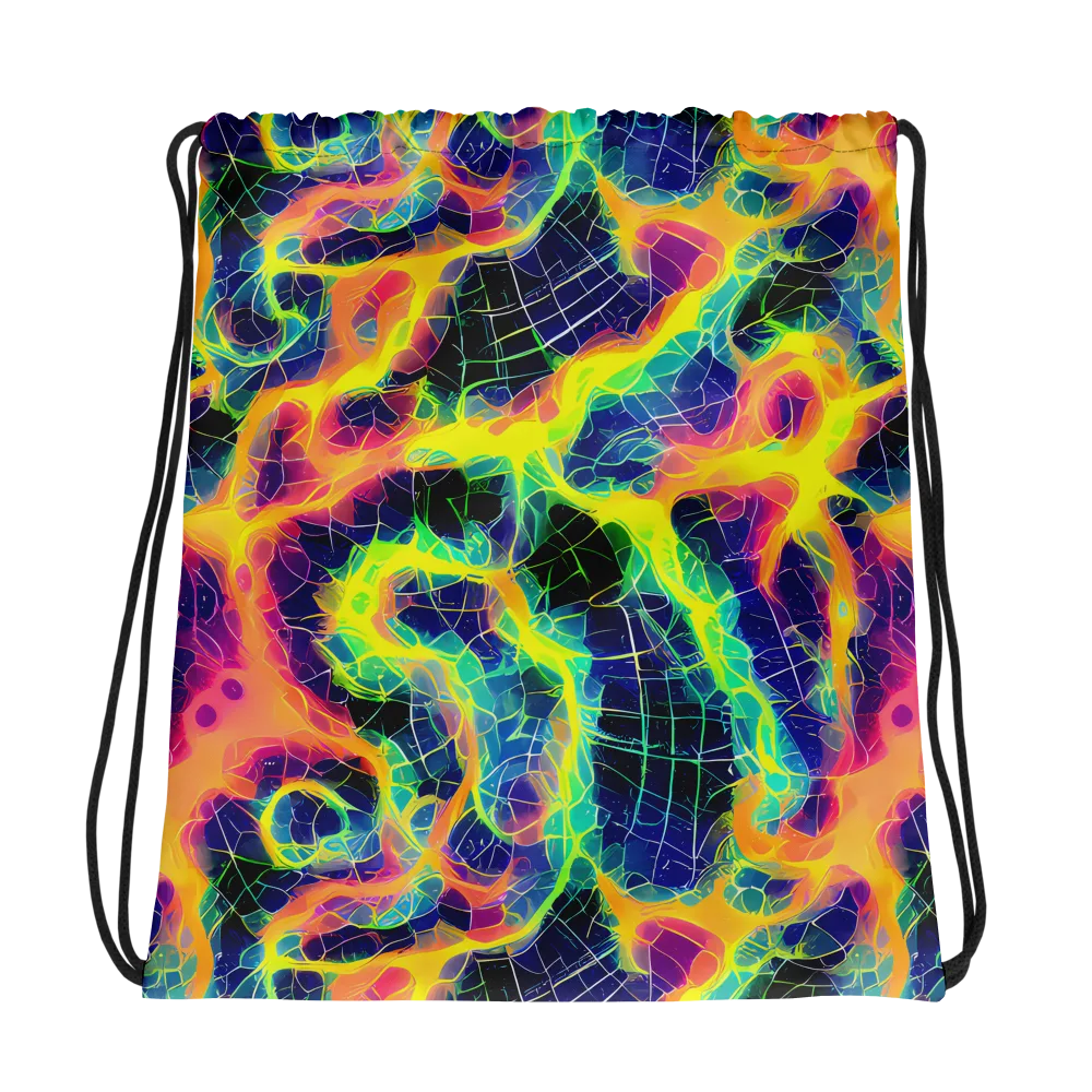 Psychedelic Grid on Drawstring Bag — Photo