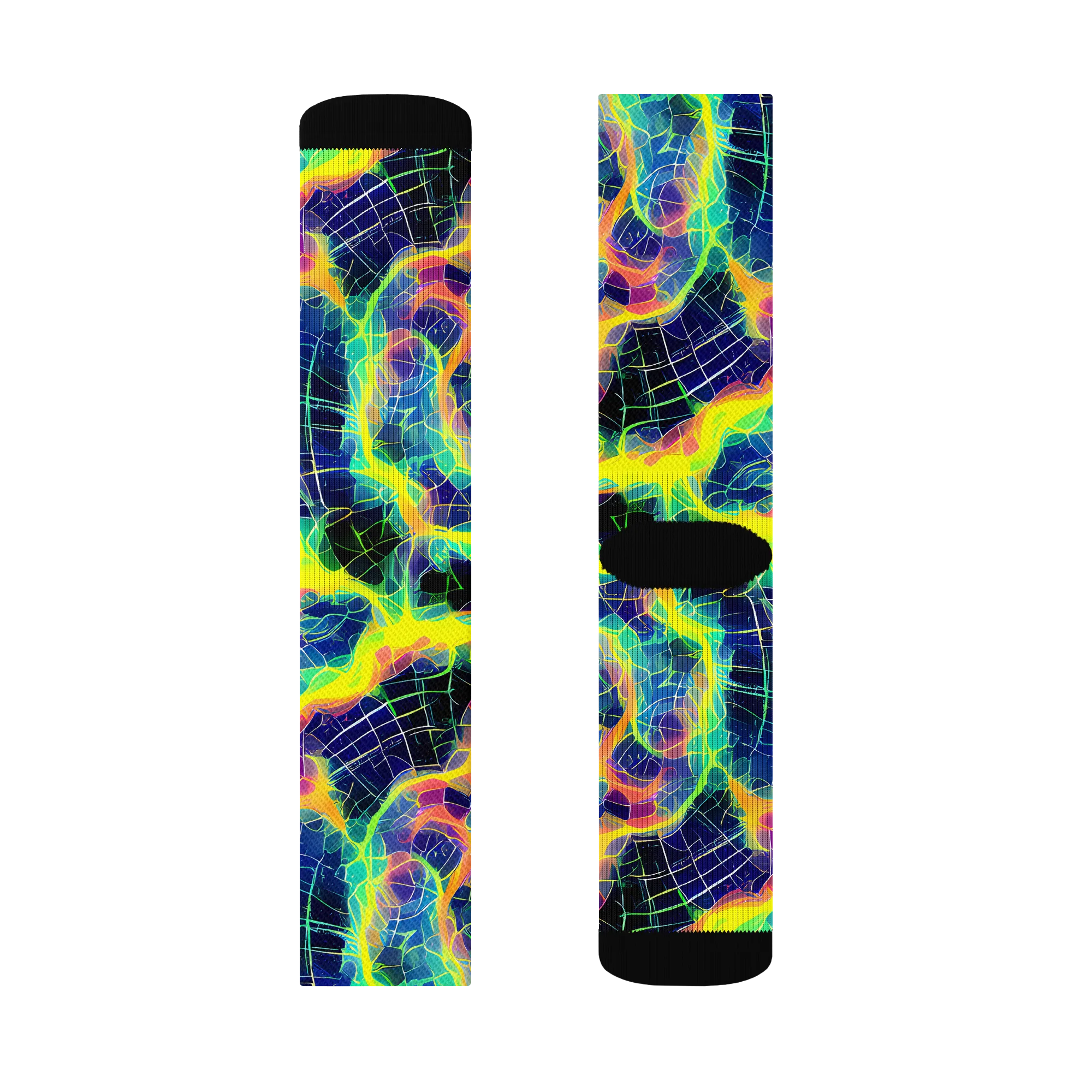 Psychedelic Grid on Socks — Left Sock