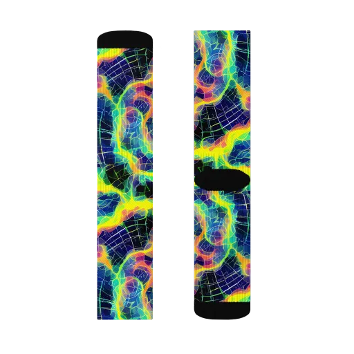 Psychedelic Grid on a Socks