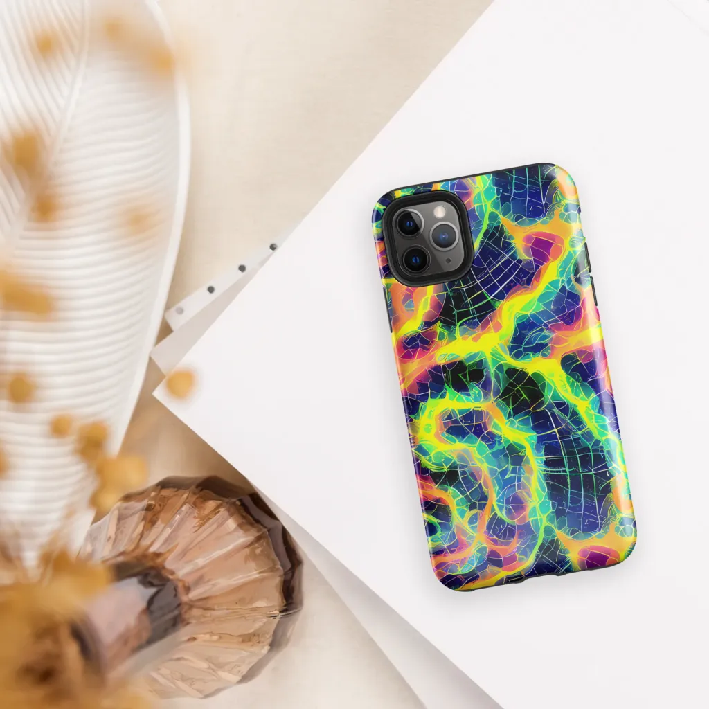 Psychedelic Grid on Tough Case for iPhone® — Front