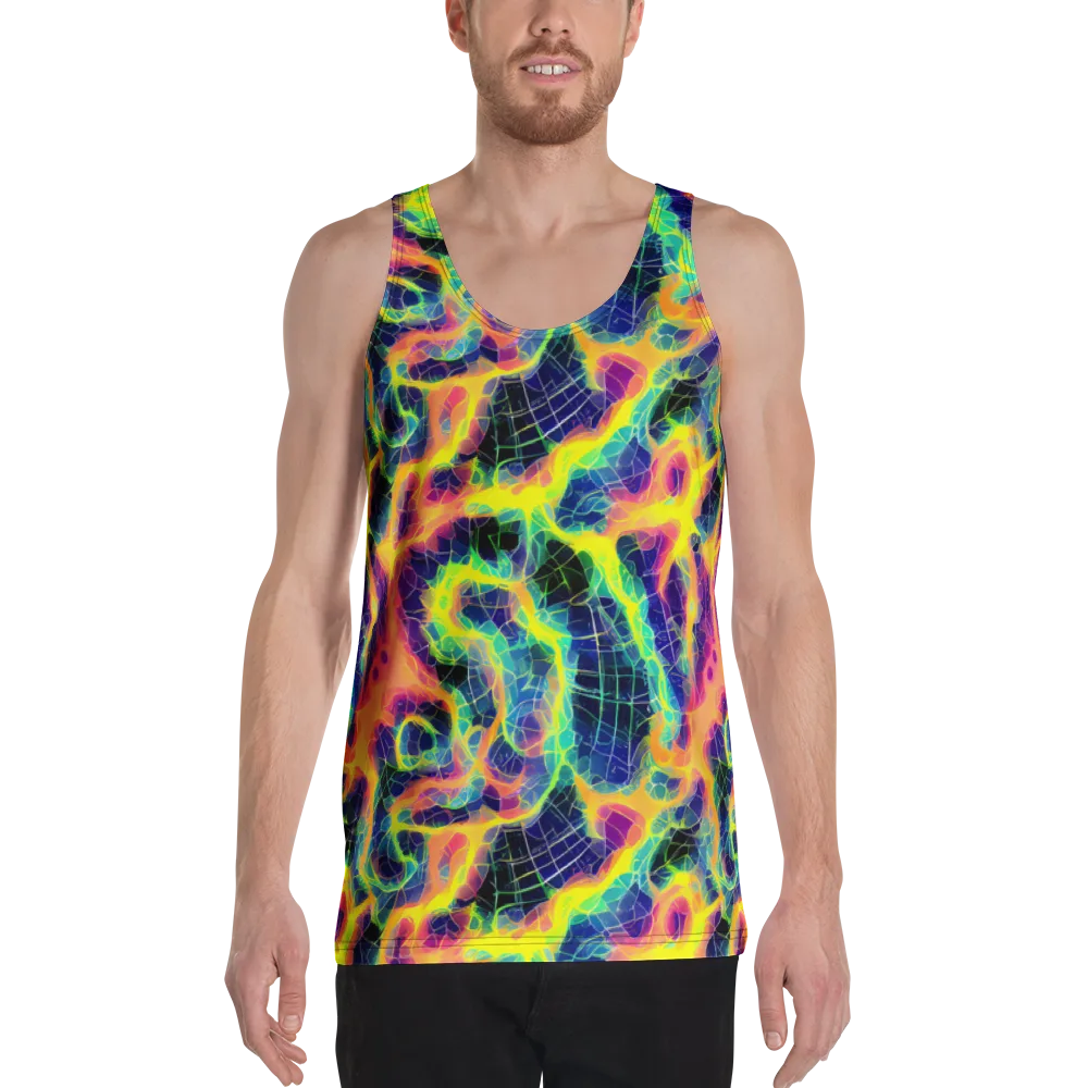 Psychedelic Grid on Men's Tank Top — Front