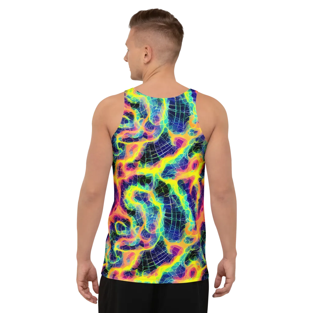 Psychedelic Grid on Men's Tank Top — Back