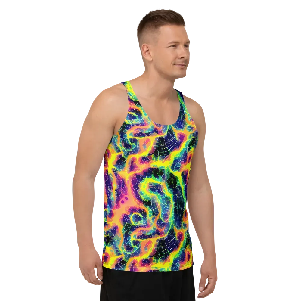 Psychedelic Grid on Men's Tank Top — Right Front