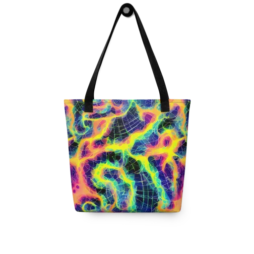 Psychedelic Grid on a Tote Bag