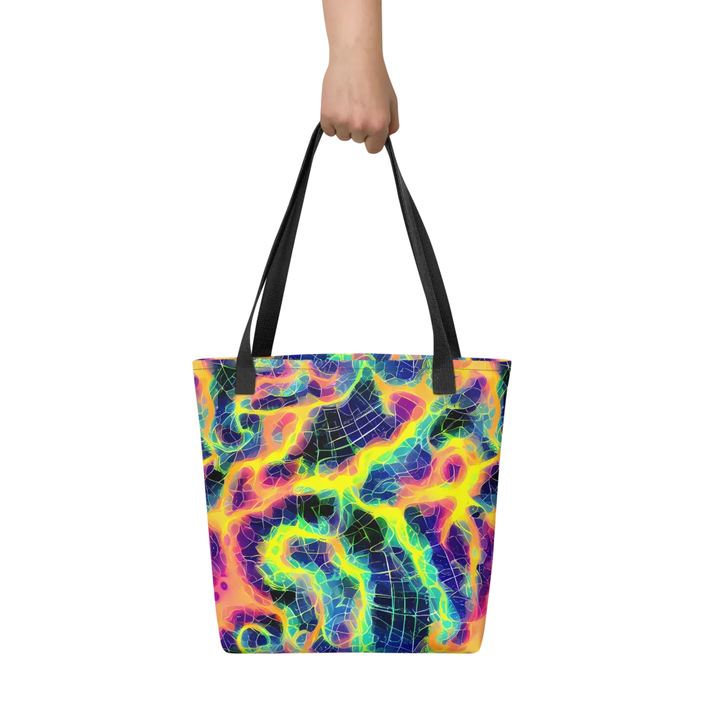 Psychedelic Grid on Tote Bag — Front